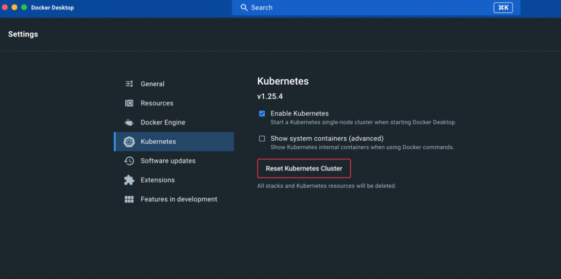 - step one enable kubernetes step one enable kubernetes